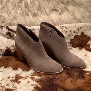 Jeffrey Campbell grey suede booties